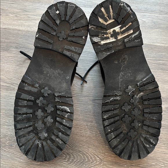 AllSaints Muxford Black Leather Boot-10 - Picture 8 of 9